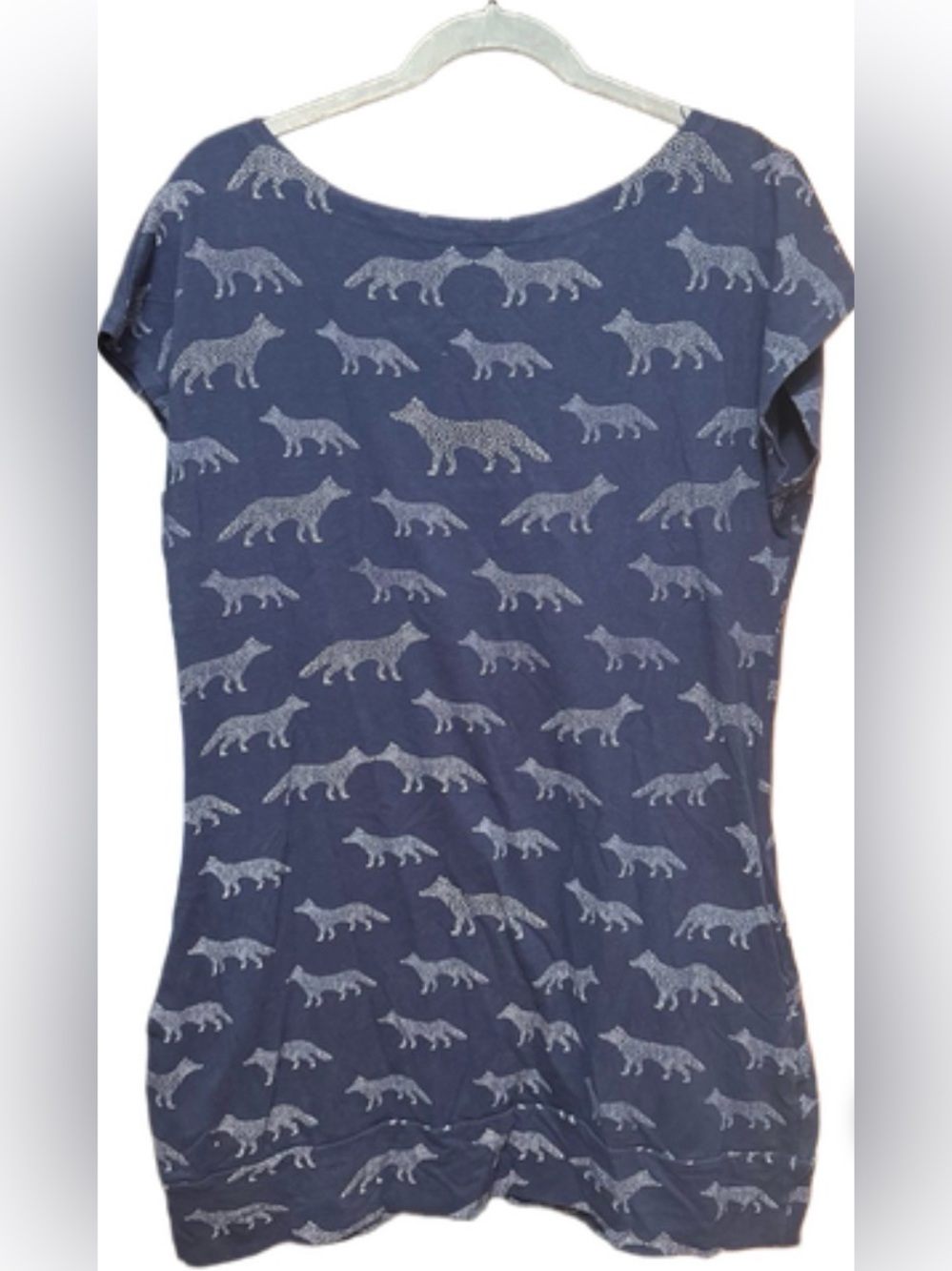 fluff Navy Tee with Silver Fox Print